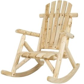 Outdoor Wooden Log Rocking Chair - Adirondack Style