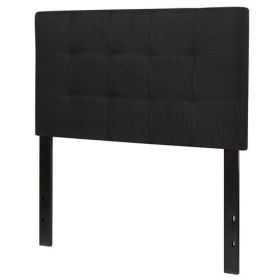 Twin size Modern Black Fabric Box-Stitch Upholstered Headboard