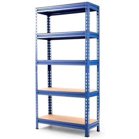 Heavy Duty 60 inch Adjustable 5-Shelf Metal Storage Rack in Navy Blue