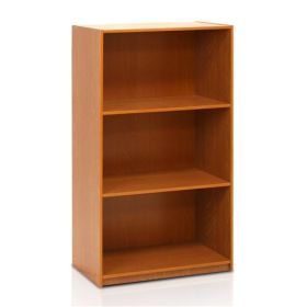 Modern 3-Shelf Bookcase in Light Cherry Wood Finish