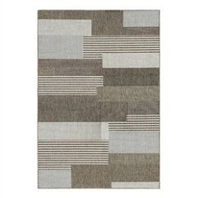 5' x 7'6 Brown Sand Modern Geometric Stripe Area Rug