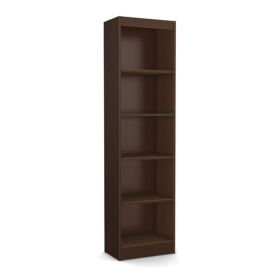 Chocolate Brown Wood Finish 71-inch Tall 5-Shelf Bookcase