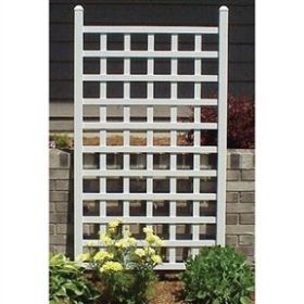 5 Ft White Vinyl Garden Trellis with Classic Lattice Design