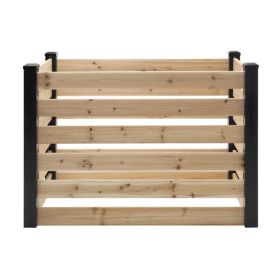 120 Gallon Outdoor Cedar Wooden Compost Bin in Natural Black Wood Finish