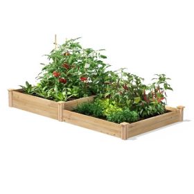 4 ft x 8 ft Cedar Wood 2 Tier Raised Garden Bed - Made in USA