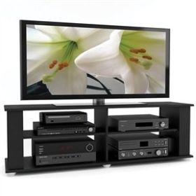 Modern Black TV Stand - Fits up to 68-inch TV