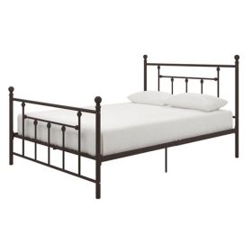 Full Metal Platform Bed Frame with Headboard and Footboard in Bronze Finish