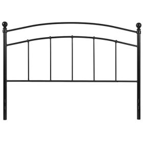 Full size Classic Black Metal Headboard with Round Posts