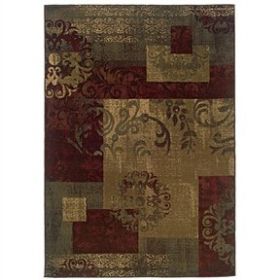 Dark Green Geometric Floral Stylish Area Rug (8'2 x 10')