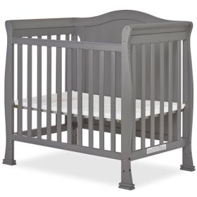 Solid Pine Wood 3-in-1 Convertible Baby Crib Daybed Toddler Bed in Grey Finish