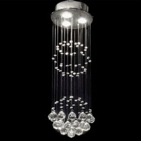 Indoor 3-light Chrome/ Crystal Ball Chandelier