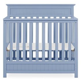 Pine Wood 4-in-1 Modern Convertible Crib Toddler Bed Daybed Baby Blue Finish