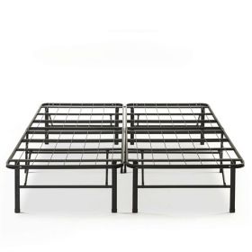 King size Folding Sturdy Metal Platform Bed Frame with Storage Space