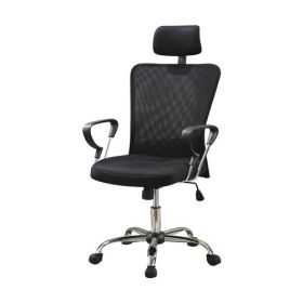 High Back Executive Mesh Office Computer Chair with Headrest in Black