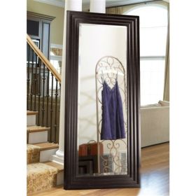 Oversized Full Length Floor Mirror with Espresso Wood Frame