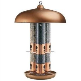 Copper Finish Triple Tube Bird Feeder