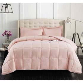 King Size Pink 3 Piece Microfiber Reversible Comforter Set