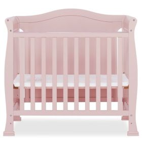 Solid Wood 3-in-1 Convertible Baby Crib Toddler Bed Daybed in Pink Finish