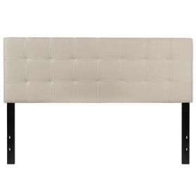 Queen size Beige Taupe Fabric Upholstered Panel Headboard