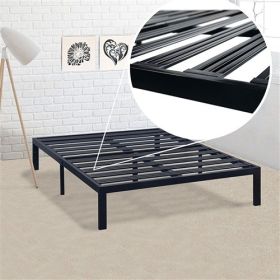 Queen size Metal Platform Bed Frame with Heavy Duty Steel Slats