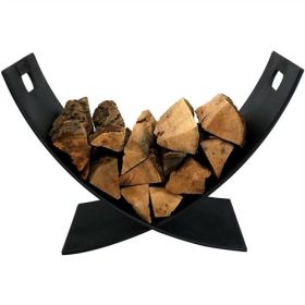 Modern Outdoor Indoor Heavy Duty Black Steel Firewood Log Holder Rack