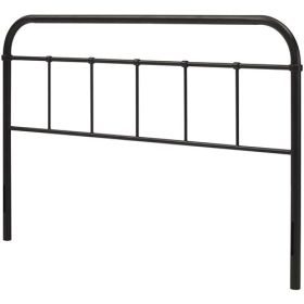 Full size Vintage Dark Brown Metal Headboard with Rounded Corners