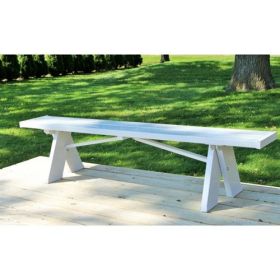 Sturdy White 6 ft. Backless Vinyl Bench