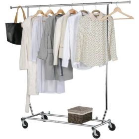 Heavy Duty Clothing Garment Rack with Locking Swivel Wheels - 250lb Capacity