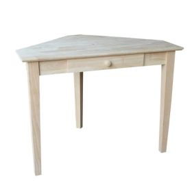 Unfinished Wood Corner Desk Laptop Computer Writing Table with Drawer