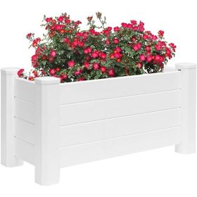 15.75 x 35.5 x 18 inch High White Vinyl Raised Garden Bed Planter Box