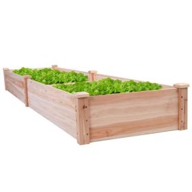 Solid Cedar Wood 8 ft x 2 ft Raised Garden Bed Planter