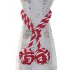 2 Pcs Knitting Buckle Cord Drapery Tieback Cotton Rope Curtain Tiebacks Decorative Knot Tassel Rope Tie Backs, Red White