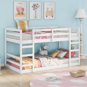 Twin Over Twin Bunk Bed with Ladder, White(OLD SKU: WF282787AAK)