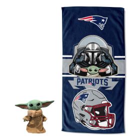 Official NFL - Star Wars Child Yoda Hugger "Child Shield" with Beach Towel - PATRIOTS