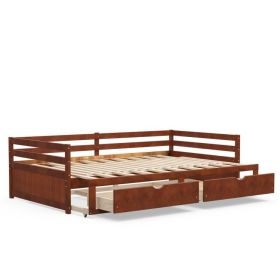 Extendable Twin to King Daybed with Trundle and 2 Storage Drawers