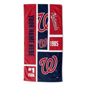 [Personalization Only] Nationals Colorblock Personalized Beach Towel