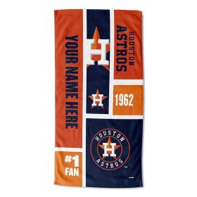 [Personalization Only] Astros Colorblock Personalized Beach Towel