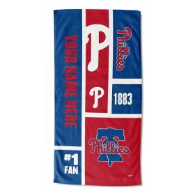 [Personalization Only] Phillies Colorblock Personalized Beach Towel