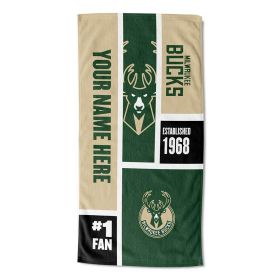 [Personalization Only] Milwaukee Bucks Colorblock Personalized Beach Towel