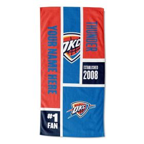 [Personalization Only] Oklahoma City Thunder Colorblock Personalized Beach Towel