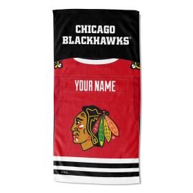 [Personalization Only] Blackhawks Personalized Jersey Beach Towel