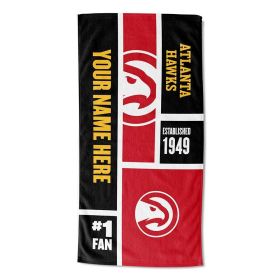 [Personalization Only] Atlanta Hawks Colorblock Personalized Beach Towel