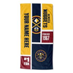 [Personalization Only] Denver Nuggets Colorblock Personalized Beach Towel