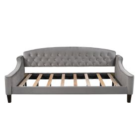 Modern Luxury Tufted Button Daybed; Twin; Gray