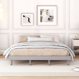 Modern Design Queen Floating Platform Bed Frame for Grey Color