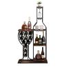 11 Bottle Wine Bakers Rack, 5 Tier Freestanding Wine Rack with Hanging Wine Glass Holder and Storage Shelves, Wine Storage Home Bar for Liquor and Win