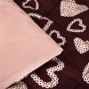 HIG Romantic Love Heart Print Comforter Set, 3 Piece Quilted Down Alternative Comforter with 2 Shams