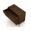 Manhattan Comfort Rockefeller Mid-Century- Modern Dresser with 3-Drawers in Brown