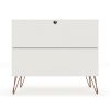 Manhattan Comfort Rockefeller Mid-Century- Modern Dresser with 3-Drawers in White