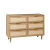 6 drawers Rattan dresser Rattan Drawer, Bedroom,Living Room